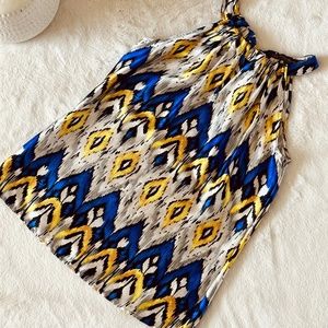 Outback Red Royal Blue & Yellow Patterned Halter Top